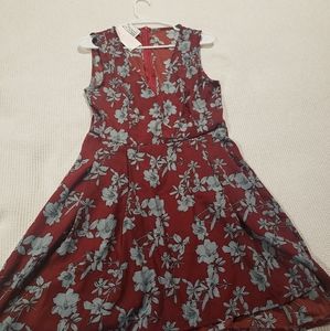 Beautiful RED FLORAL PARTY SPRING DRESS